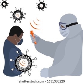 Human coronavirus.Detection of coronavirus.Vector illustration for your business.
