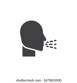 Hustensymbol für Vektorillustration beim Menschen. volles Flachzeichen für mobiles Konzept und Webdesign. Coronavirus Symptom Husten Glyph Symbol. Symbol, Logo-Abbildung. Vektorillustration-Grafiken