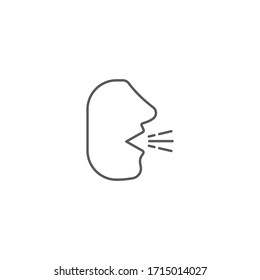 Human cough vector icon symbol sick isolated on white backgound