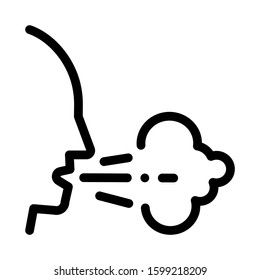 Human Coughing Icon Vector. Outline Human Coughing Sign. Isolated Contour Symbol Illustration