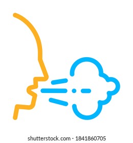 Vector De Icono De Tos Humano. Contorno a la señal de toser humano. Ilustración de símbolo de contorno aislado