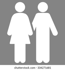 Human Couple vector icon. Style is flat symbol, white color, rounded angles, gray background.
