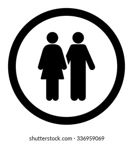 Human Couple vector icon. Style is flat rounded symbol, black color, rounded angles, white background.