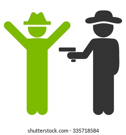 Human Crime vector icon. Style is bicolor flat symbol, eco green and gray colors, rounded angles, white background.