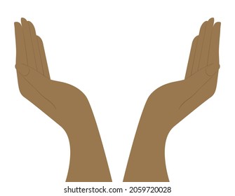 Human Cut Hände Design Element für Freiwilligenarbeit, Unterstützung und Frieden. Vektorgrafik einzeln auf weißem Hintergrund