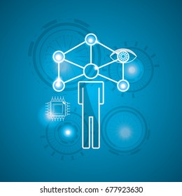 human cyberspace connect with innovation technology