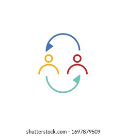 Human cycle logo template vector icon design