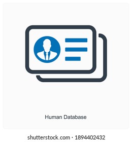 Human database or record icon concept