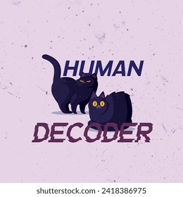 Human Decoder First- Fresh colors and minimalist artwork style. Editable and printable design for t-shirts, mugs, graphic tee, sweatshirt, cases, etc.