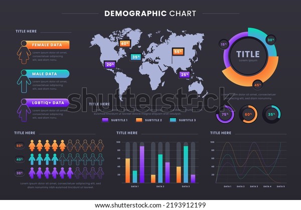 Human Demographic Population Infographic Chart Bars: เวกเตอร์สต็อก ...