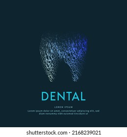 Human Dental medical structure. Vector logo Dental color silhouette on a dark background. Vector illustration - EPS 10