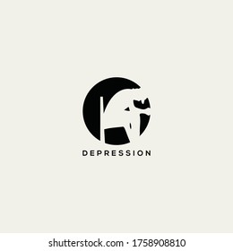 Mensch in Depression, traurig auf weißem Hintergrund 