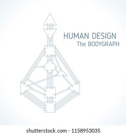 Human design bodygraph chart design. Vector isolated illustration. Energy centers gates system blank template