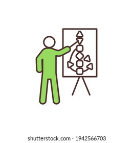 Human design course RGB color icon. Study about body consciousness access. Self-discovery, self-acceptance classes. Sacral charts analyzing and interpretation. Isolated vector illustration