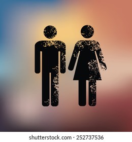 Human design on blur background,grunge vector