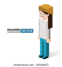 Human design over white background, vector illustration
