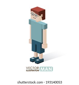 Human design over white background, vector illustration