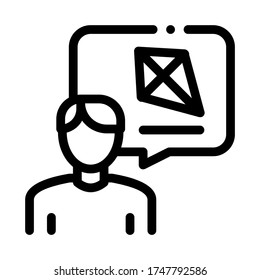 human desire to fly kite icon vector. human desire to fly kite sign. isolated contour symbol illustration