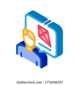 human desire to fly kite icon vector. isometric human desire to fly kite sign. color isolated symbol illustration