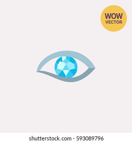Human diamond eye vector icon