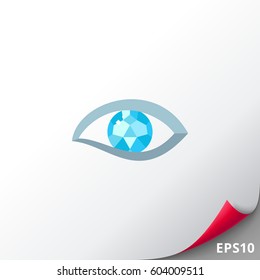 Human diamond eye vector icon