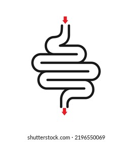 Ilustración del icono del vector de digestión humana aislada en fondo blanco