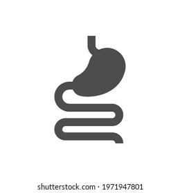 Human digestive system glyph icon isolated on white