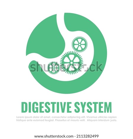 Human digestive system icon, stomach symbol on white background, human stomach medical diagram