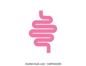 Human digestive system, Large intestine icon ,Cartoon vector illustration