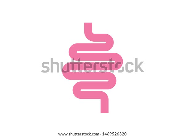 ヒトの消化器系 大腸のアイコン カートーンベクターイラスト のベクター画像素材 ロイヤリティフリー