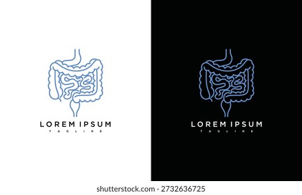 Human Digestive System Outline - Intestine Stomach Colon Medical Art.