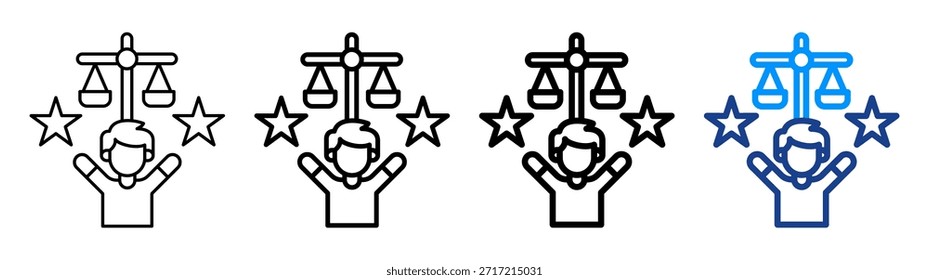 Conjunto de Colección de contorno diferente de ícono de dignidad humana