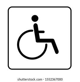 Human Disable Symbol, Wheelchair Vector Symbol