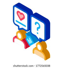 Human Discussing Icon Vector. Isometric Human Discussing sign. color isolated symbol illustration