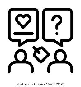 Human Discussing Icon Vector. Outline Human Discussing Sign. Isolated Contour Symbol Illustration