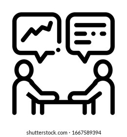 Human Discussing Icon Vector. Outline Human Discussing Sign. Isolated Contour Symbol Illustration