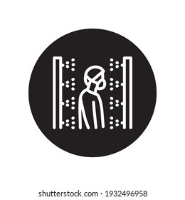 Human disinfection black glyph icon. Isolated vector element.