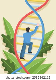 Human DNA Chromosome sequence character flat vector illustration