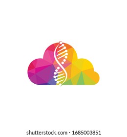 Human DNA and cloud logo. Science genetics vector logo design. 