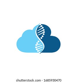 Human DNA and cloud logo. Science genetics vector logo design. 
