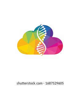 Human DNA and cloud logo. Science genetics vector logo design. 