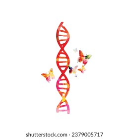 Human DNA double helix - vector illustration. DNA spiral isolated design for genetics, biotechnology, science, research and lab