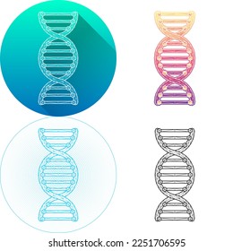 Human DNA Double Strand Helix Medical Logo Icon Minimalistic Triangulated Polygonal Low Poly, Line Art Long Shadow Isolated on White Background
