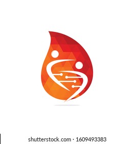 Human DNA drop shape concept logo. 