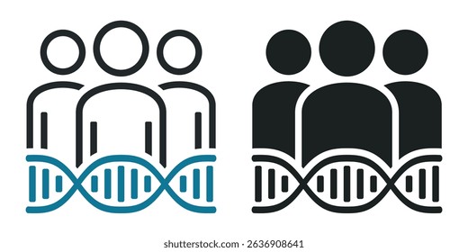 Human DNA, family genetics icon. Illustration vector