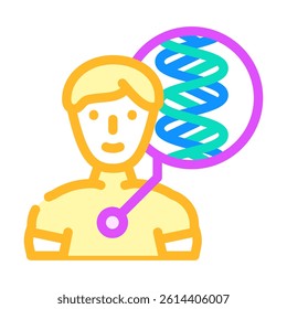 human with dna genetic engineering color icon vector. human with dna genetic engineering sign. isolated symbol illustration