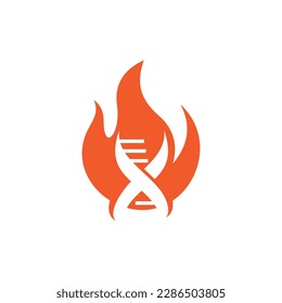 Human dna genetic fire creative logo