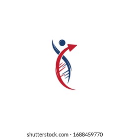 Diseño de ADN humano y logo genético.
