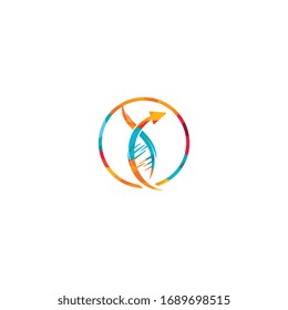 Human DNA and genetic logo design.