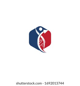 Human DNA and genetic logo design.